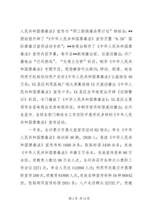 人大常委会关于贯彻执行禁毒法情况调研报告.docx