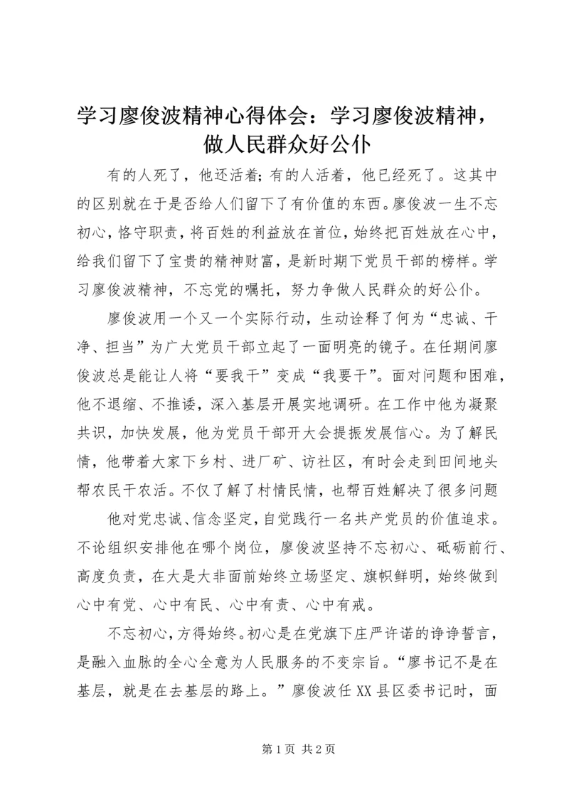 学习廖俊波精神心得体会：学习廖俊波精神，做人民群众好公仆.docx