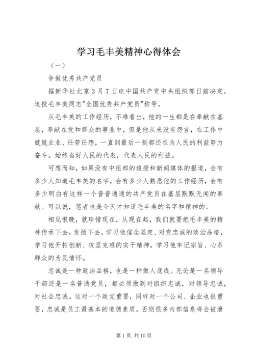 学习毛丰美精神心得体会.docx