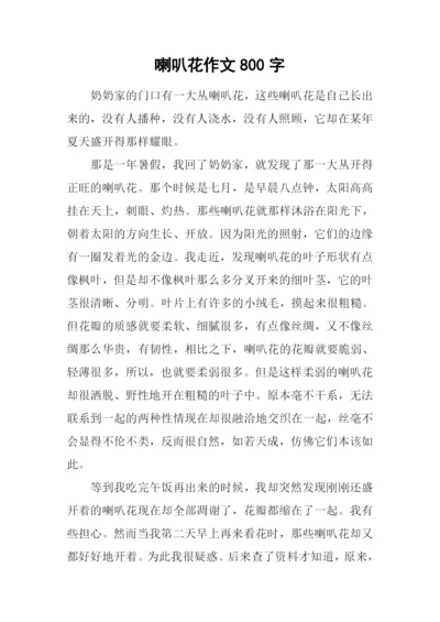 喇叭花作文800字.docx