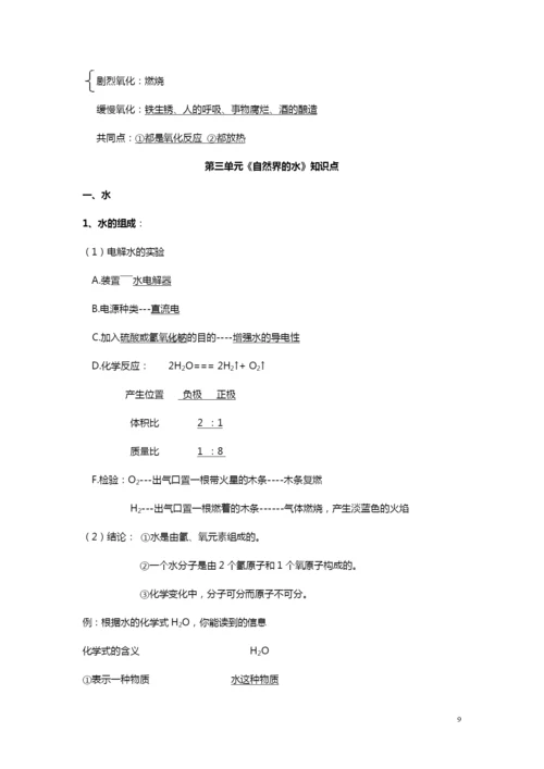 九年级化学新教材各章节知识点.docx