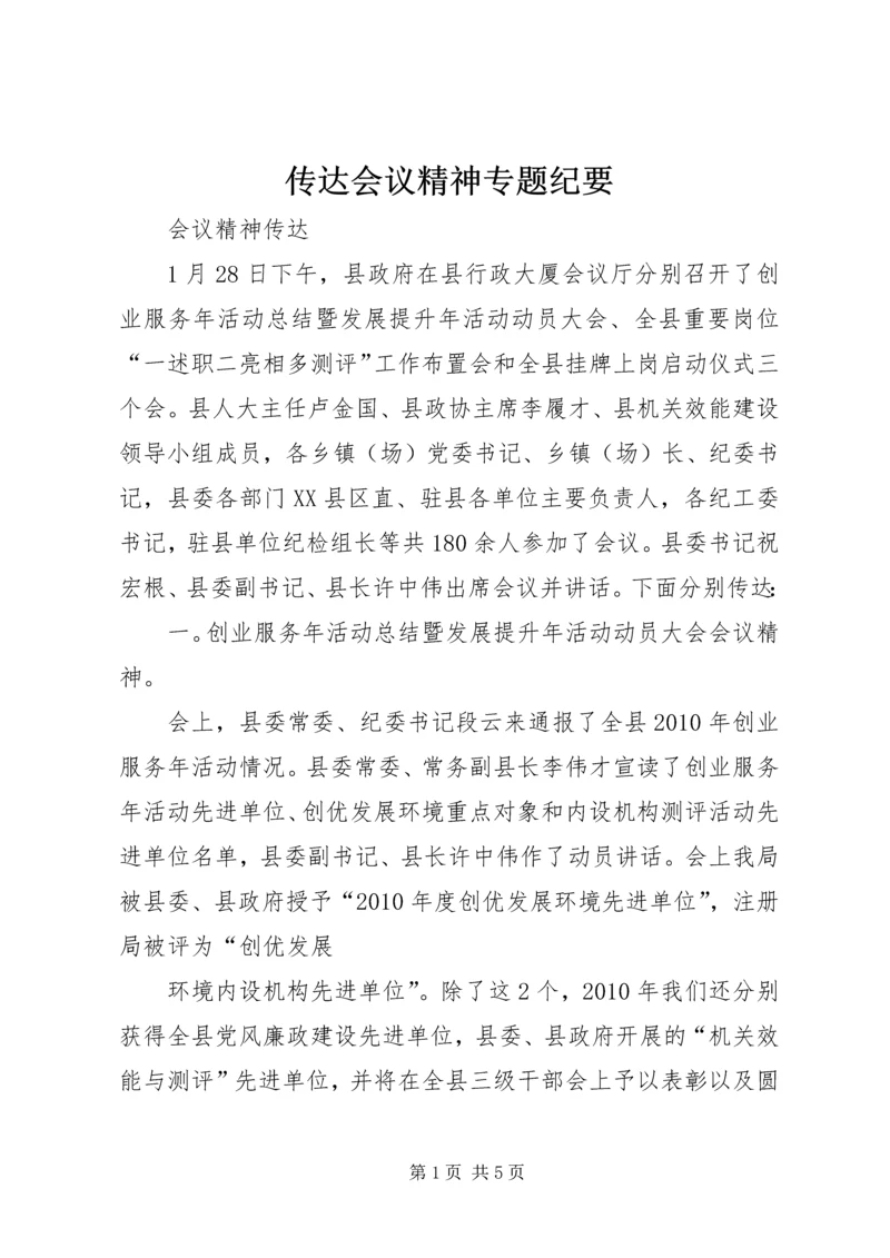 传达会议精神专题纪要 (2).docx