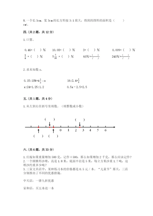 小学六年级数学毕业试题【精练】.docx