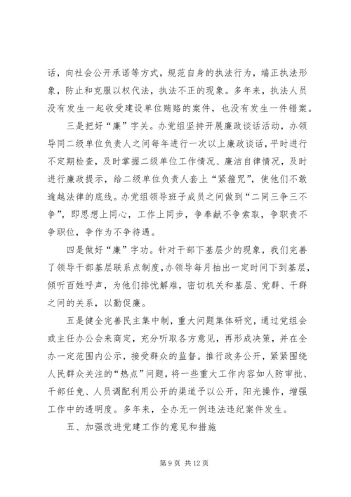 市人防办机关党建工作情况汇报材料.docx