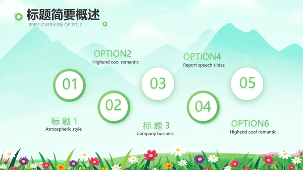 绿色清新相约春天春季旅游相册PPT