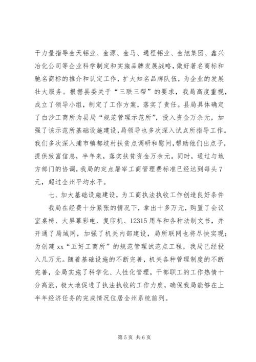 县工商局上半年执收工作情况汇报 (6).docx