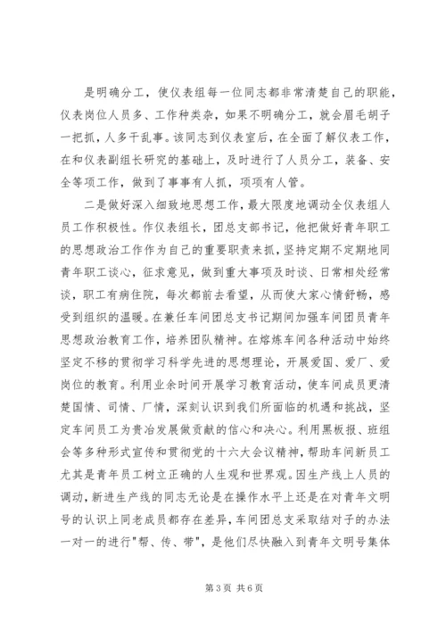 全国优秀共青团员钟理同志事迹.docx