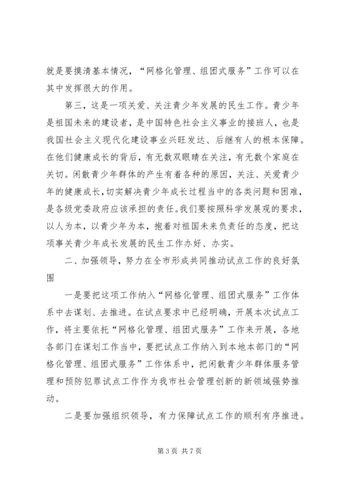 副书记在青少年管理工作会讲话.docx