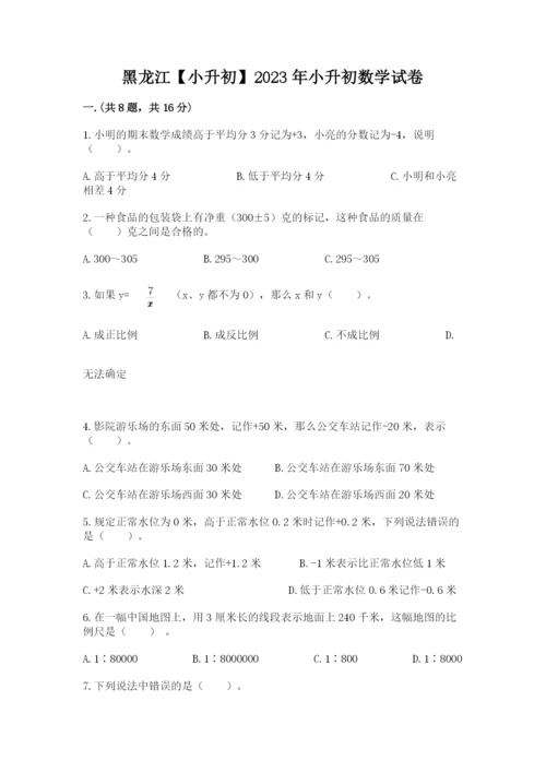 黑龙江【小升初】2023年小升初数学试卷附答案【典型题】.docx