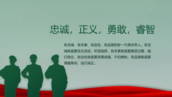 迷彩风入伍部队训练心得体会动态PPT