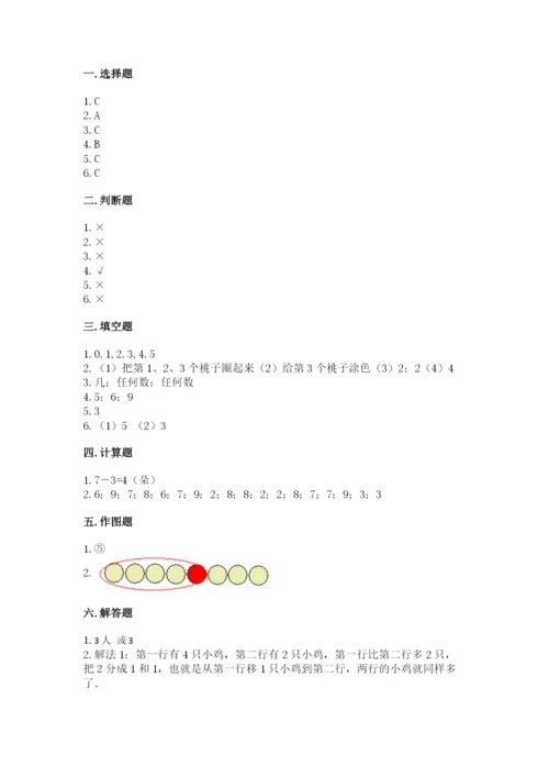 北师大版一年级上册数学期中测试卷必考题.docx