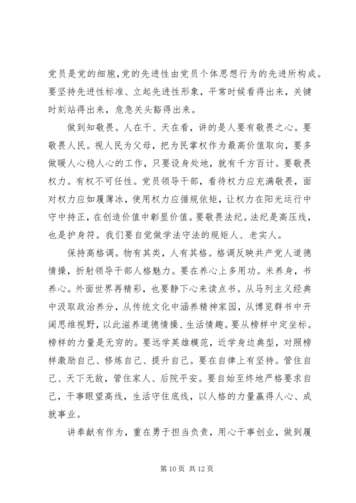 关于践行四讲四有做合格党员主题发言稿.docx