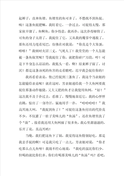 小学生作文捉鱼