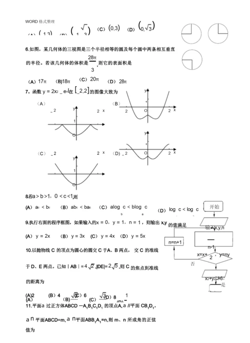 2017高考全国1卷理科数学试题及答案解析[精校解析版].docx