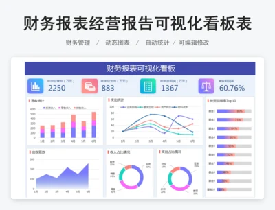 财务报表经营报告可视化看板表
