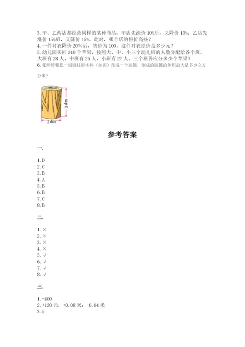 苏教版六年级数学小升初试卷精品【巩固】.docx