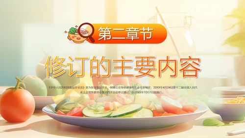 教学解读食品安全法餐桌食物PPT模板