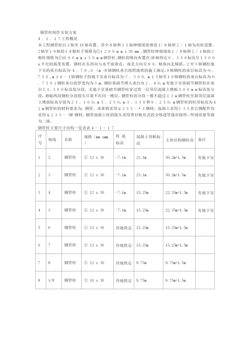 钢管柱制作安装方案.docx