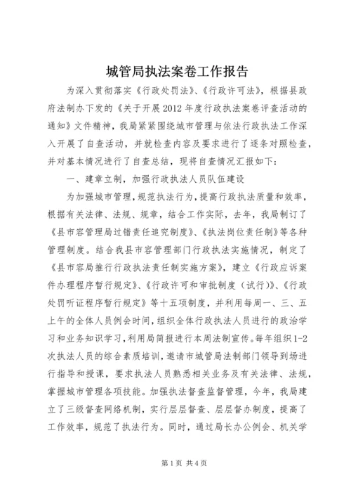 城管局执法案卷工作报告.docx