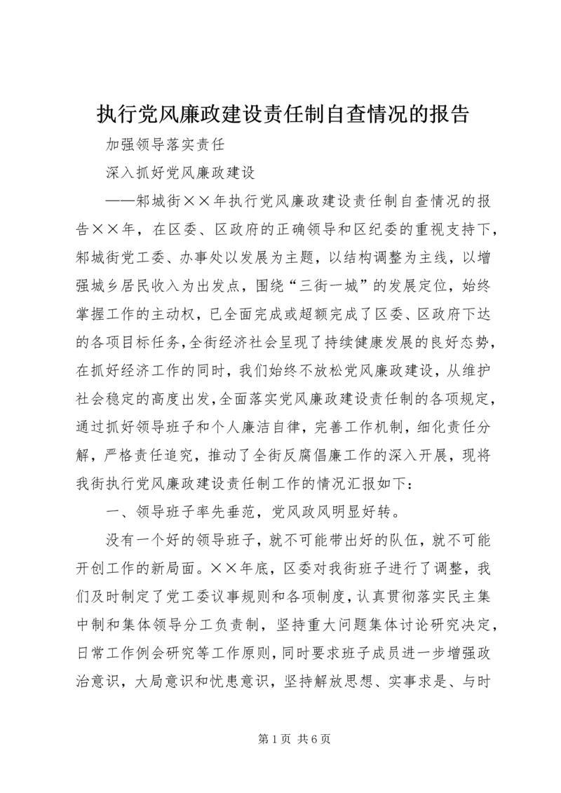 执行党风廉政建设责任制自查情况的报告 (3).docx