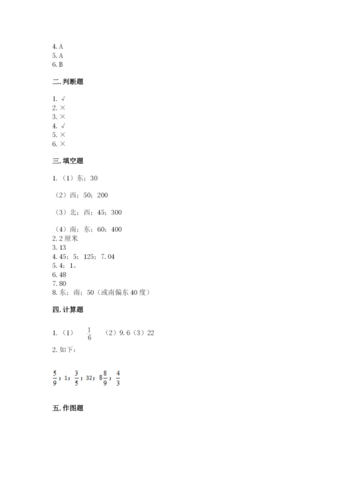 人教版小学六年级上册数学期末测试卷含答案下载.docx