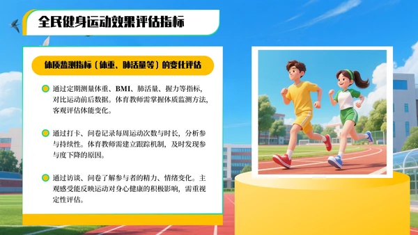 黄绿色3D风全民健身运动项目推广与教学指南PPT模板