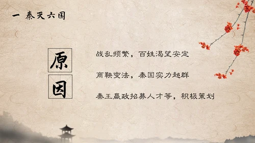 秦国统一六国初中历史课PPT模板
