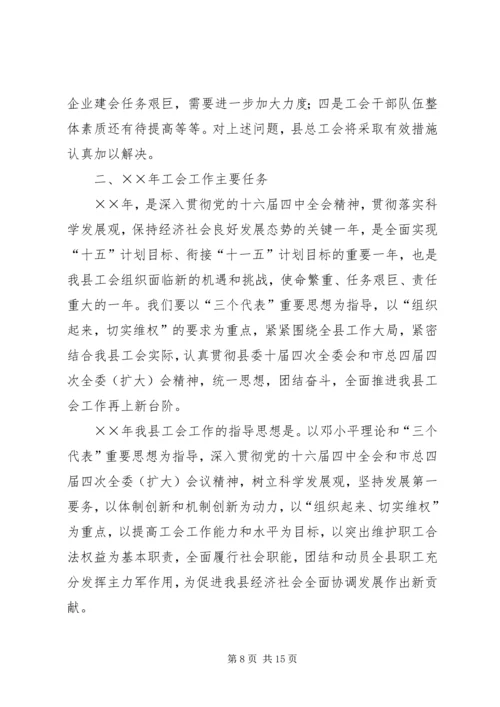 在县总工会全委（扩大）会议上的工作报告.docx