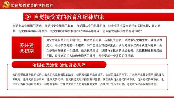 加强党性修养做新时代合格党员干部党课PPT模板