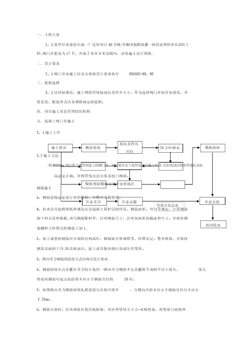 阀门井施工方案