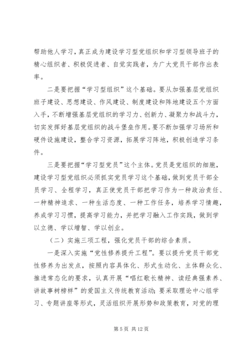 县委书记在全县学习型党组织建设工作会议上的讲话.docx