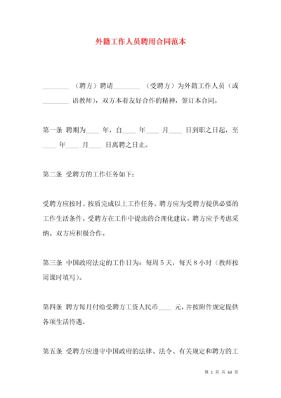 外籍工作人员聘用合同范本.docx