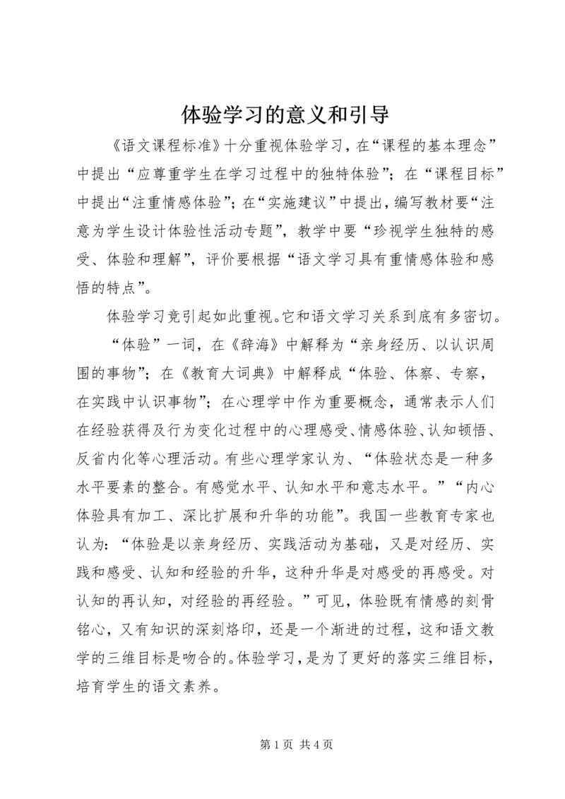 体验学习的意义和引导.docx