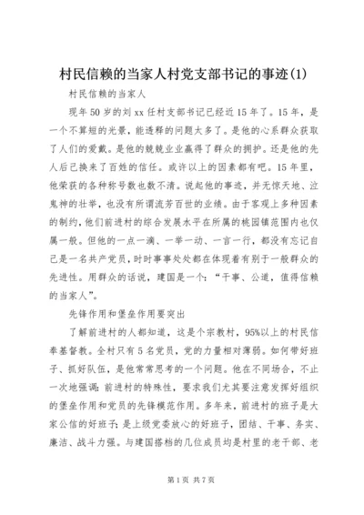 村民信赖的当家人村党支部书记的事迹(1).docx