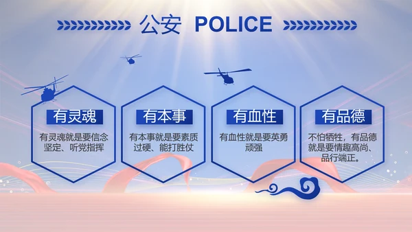 蓝色大气公安民警年终述职报告动态PPT模板