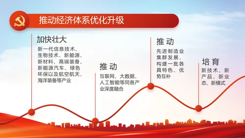 红色大气党建党支部政府工作汇报PPT