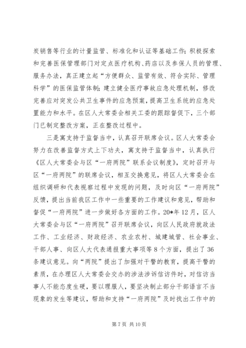 人大监督法实施经验会汇报.docx