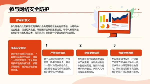 红色插画风大学生如何守护国家安全PPT模板