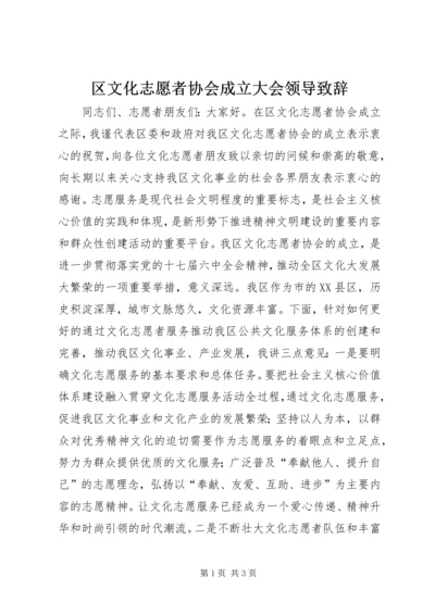 区文化志愿者协会成立大会领导致辞.docx