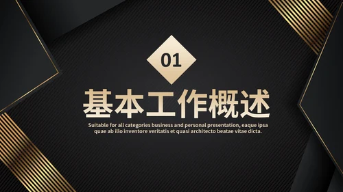 黑金奢华工作总结汇报通用PPT模板