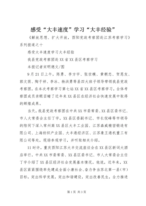 感受“大丰速度”学习“大丰经验”.docx