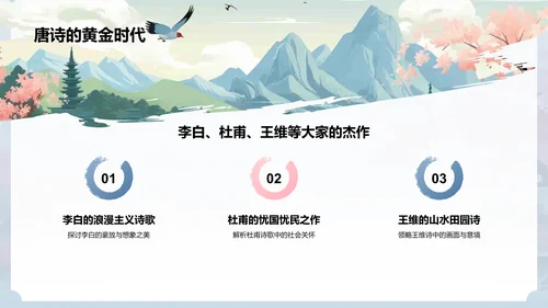 蓝色复古风语文古诗词鉴赏PPT模板