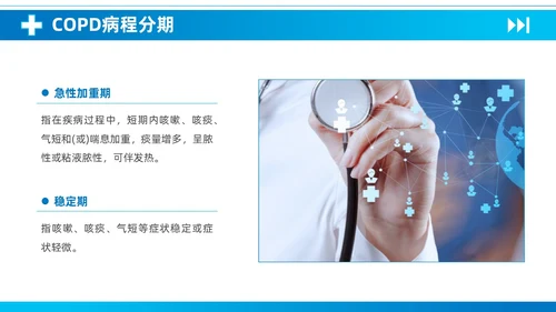 蓝色简约医疗慢性阻塞性肺疾病护理查房知识培训PPT课件