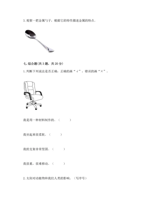 教科版二年级上册科学期末测试卷a4版打印.docx