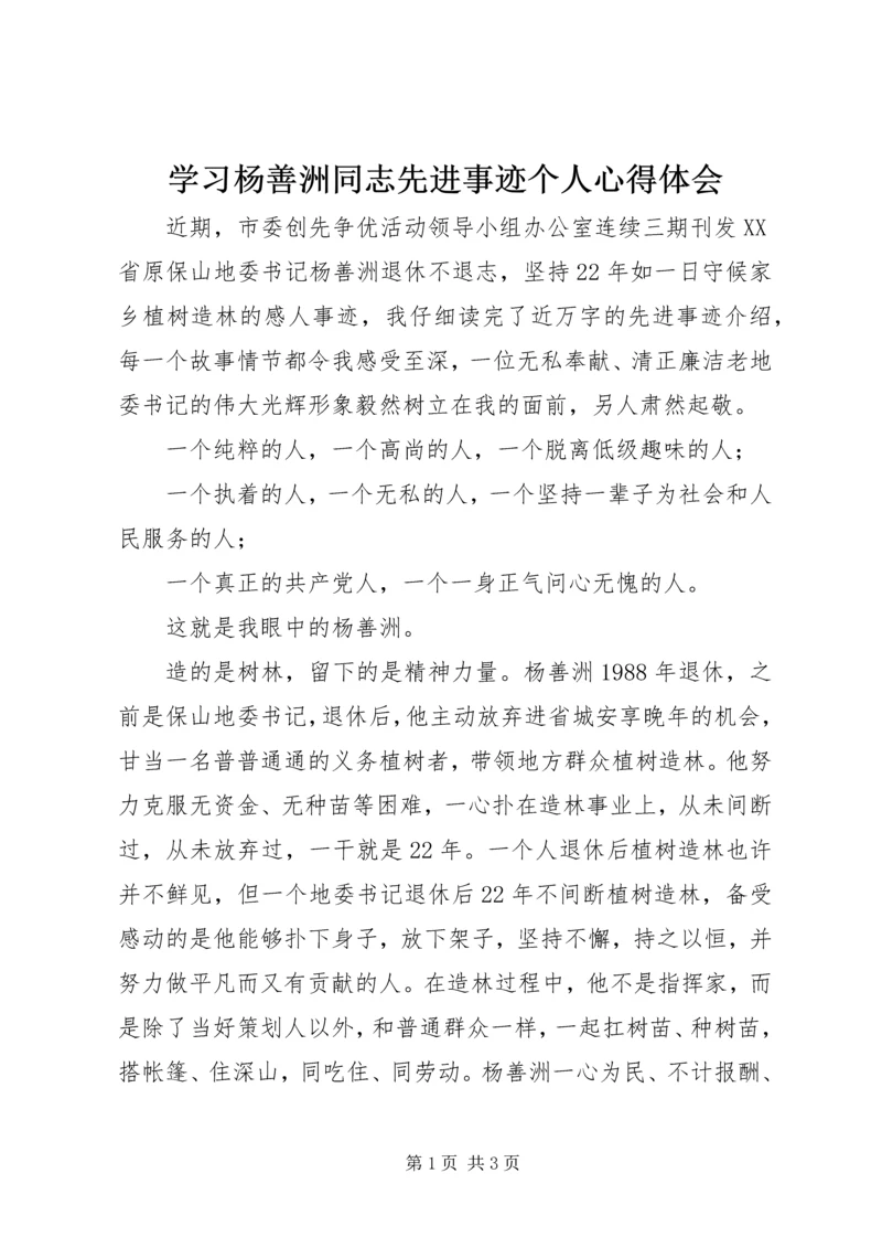 学习杨善洲同志先进事迹个人心得体会.docx