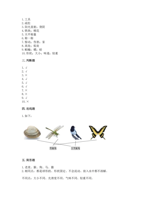 教科版一年级下册科学期末测试卷及参考答案（研优卷）.docx