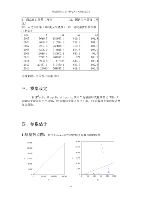 我国商品出口额与其有关因素的关系研究毕业论文.docx