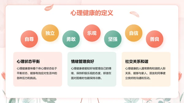 红色手绘风心理健康教育主题班会PPT模板