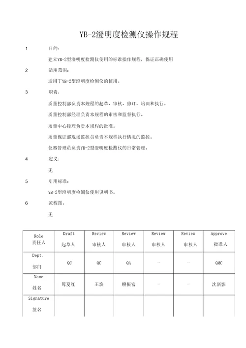 澄明度检测仪操作规程