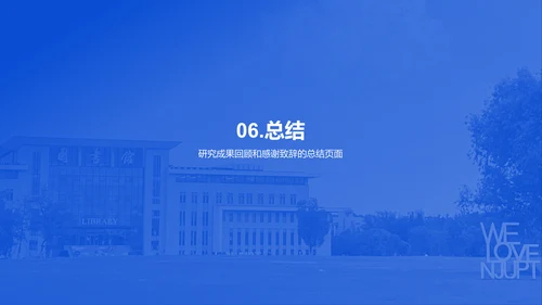 蓝色现代南京邮电大学论文毕业答辩PPT模板